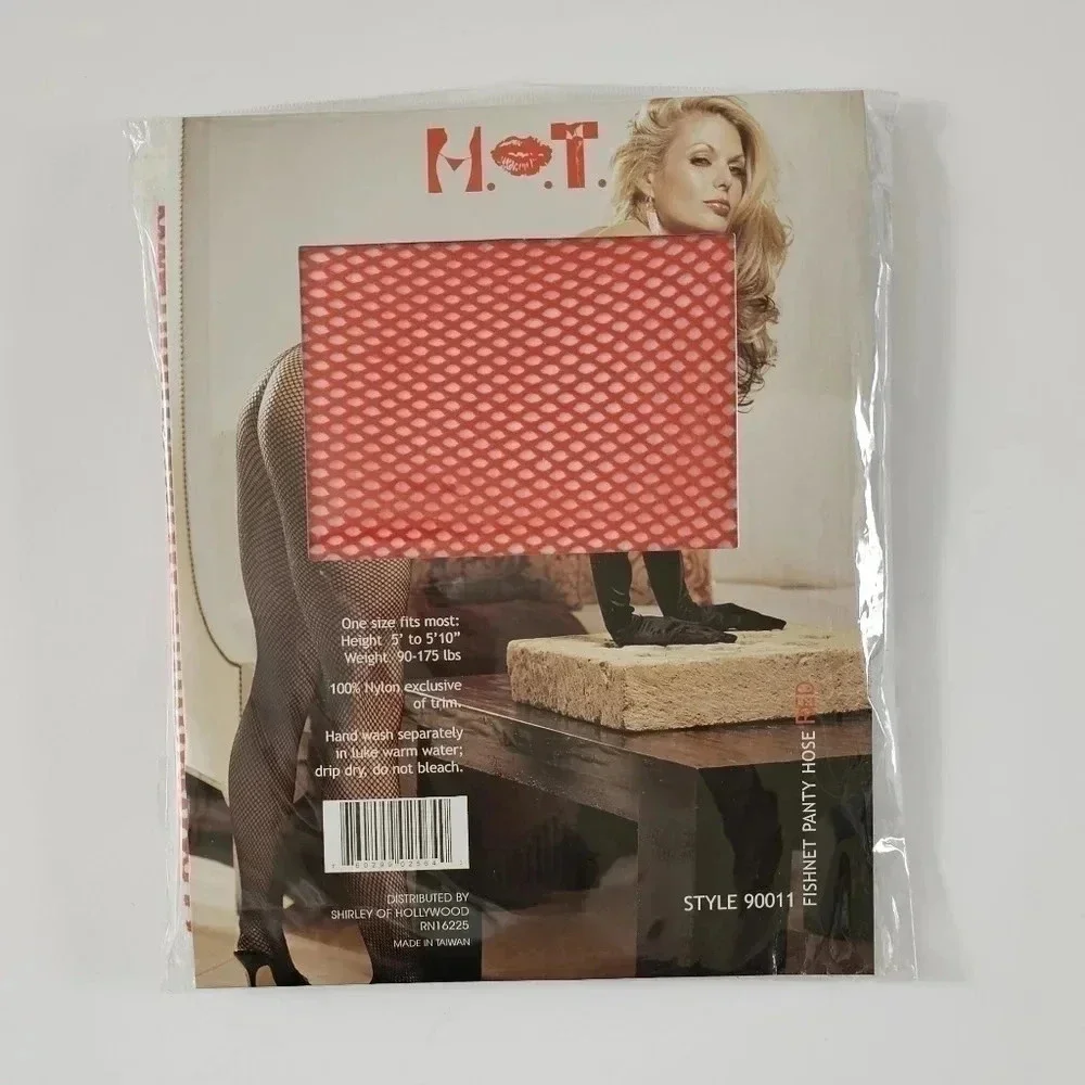 RED Fishnet Pantyhose